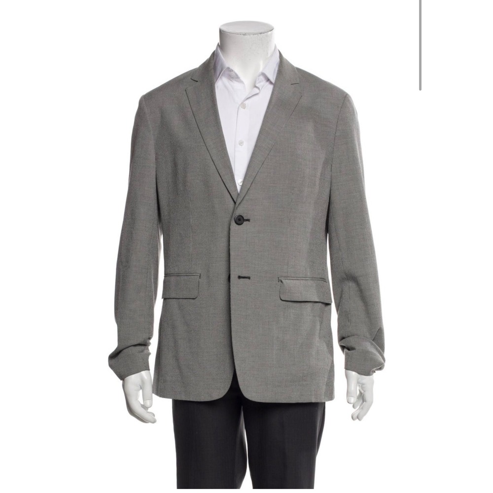 Theory Mens Clinton CM Houndstooth Gray Two Button Blazer Sport Coat Size 42